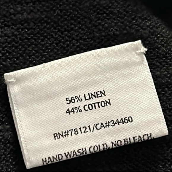 Eileen Fisher Black Draped Open-Front Cardigan - Picture 6 of 6